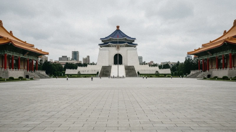 Chiang Kai-shek Memorial Hall seen from Liberty Square on a full-day private city tour, one of the Taipei tours in Taiwan